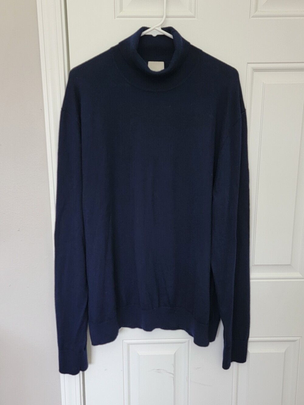 Calvin Klein Men's Navy Blue Wool Blend Turtleneck Sweater Quiet Luxury  Sz  2XL